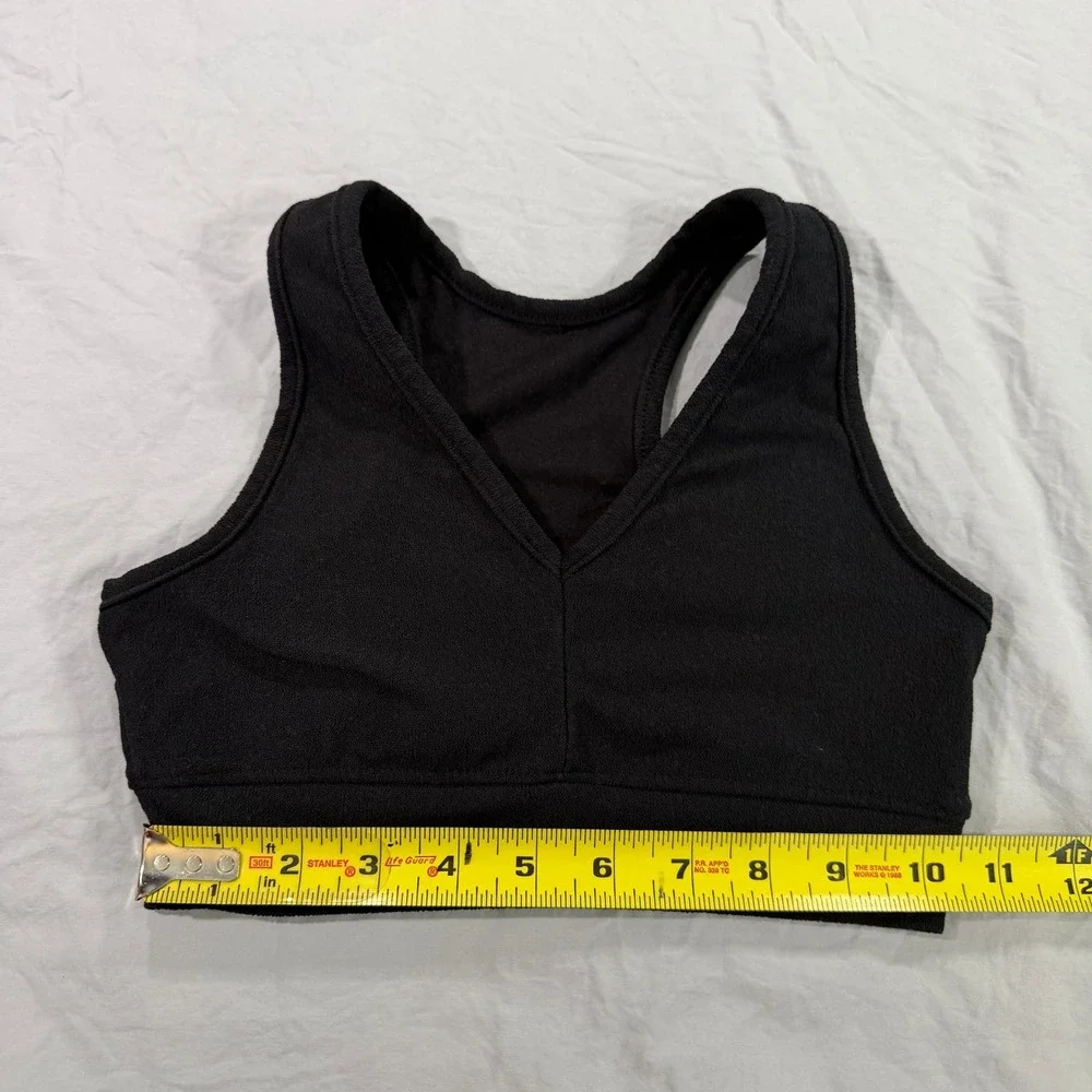 Five Dancewear Kids Youth Large Black V-Neck Racerback Sports Bra Dance Top YL